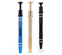 3pcs Piercing Ball Pickup Tool, Jewelry Grabber Aluminum Alloy 4-Claw IC Chip Pickup Tool for Small Parts Pearl Jewelry Electronic Components Making Tool Accessory