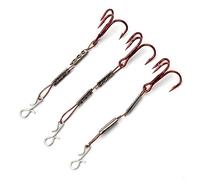 3Pcs Pike Perch Bass for PREDATOR Lure Fishing Stingers Treble Hooks Stainless Steel Bass Pollock Cod Herring Sea Fishing Tackle Fishing Accessories