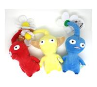 3PCS Pikmin Plush Toy Set - Yellow, Red & Blue Flowers (7.5in) Collectible Nintendo Gift
