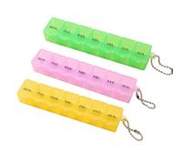 3PCS Pill Box Organiser Pill Dispenser Box, 7 Day Pill Box Organiser One Time a Day, Weekly Pill Box Pill Organiser for Daily Meds Vitamins Supplements Travel Medication Portable (Green Pink Yellow)