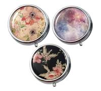 3Pcs Pill Box Small Moisture Proof Pocket Pill Organizer Portable Medicine Organizer Small Metal Pill Case for Tablets Vitamins Cod Liver Oil