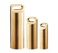 3PCS Pill Holder, 3 Sizes Portable Pill Cases, Waterproof Daily Pill Container Holder, Portable Organizer Medicine Dispenser for Outdoor Camping Traveling, Gold