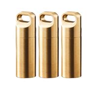 3PCS Pill Holder, Portable Pill Cases, Waterproof Daily Pill Container Holder, Portable Organizer Medicine Dispenser for Outdoor Camping Traveling (Gold, 3.9 * 1.15cm)