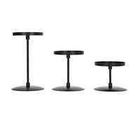 3pcs Pillar Candle Holder, Candlestick Holder Set, Black Piano Paint Iron Pillar Candle Holder, Simple Modern Single Head Candle Holders, for Table Centerpiece, Mantel, Dining, Valentine Decor