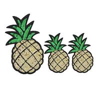 3PCS Pineapple Patches, Iron on Patches Embroidery Applique with Sequin Pineapple Pattern for Clothes Dress Hat Jeans Backpacks