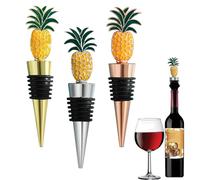 3PCS Pineapple Wine Stopper Cheers Wine Bottle Stopper for Wine Bottles Cover Caps Cork Wine Plug for Champagne, Beverage, Beer