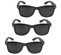 3Pcs Pinhole Glasses,Lunisk Correction Glasses with Foldable Temples,Pin Hole Glasses,Anti-Fatigue Pinhole Glasses for Vision Improvement,Distance Glasses for Daily Reading, Computer Use and Outdoor