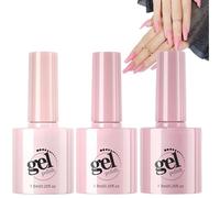 3PCS Pink Gel Nail Polish Set,Soak Off UV/LED Gel Nail Kit for Nail Art,Natural Light Pink Gel Polish Colors for All Seasons,Long Lasting Chip Resistant,for Salon-Quality DIY At-Home Nail Art