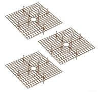 3PCS Plant Pot Cover - Flower Pot Soil Guard 30Cm Square Brown - Cuttable Plant Cover For Cats Babies - Plastic Flower Pots Grid For Children Pets(coffee color)
