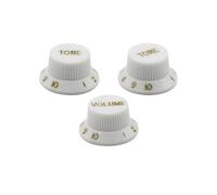 3pcs Plastic 2T1V Volume And Tone Control Knob Guitar Accessories Guitar Knobs For Adult Beginners(White)