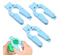 3pcs Plastic Bottle Cap Opener for Arthritic Hands, Ymapinc Multi Function Water Bottle Openers Easy Grip Jar Opener for Seniors Elderly Weak Blue