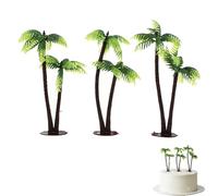 3pcs Plastic Coconut Palm Tree, Plastic Cocount Palm Tree Cake Decoration Toppers for Fish Tank Miniature Plant Micro Landscape Diy Decor Miniature Landscape Scenery House