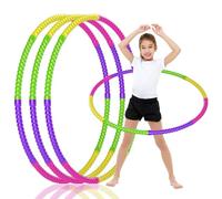 3Pcs Plastic Colorful Hoop, Kids Toys Adjustable Weight&Size and Detachable for Indoor Outdoor Activities Gymnastic Classroom Sports Party Christmas Games,Kids Fitness&Dance&Exercise Hoop Gifts