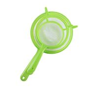 3PCS Plastic Fine Mesh Flour Sieve with Handle for Sifting Juice Tea and Spices Green Kitchen Strainer Tool Set