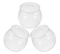 3pcs Plastic Fish Bowl, Anti Falling Desktop Tank for Office | PET Material, Practical View Interior, Suitable for Wedding Use, Family and Friends