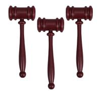 3pcs Plastic Judge Hammer Set for Halloween Costume Accessories, Realistic and Professional Lawyer Gavel Props, Encourages Interactive Play for Special Occasions and Celebrations