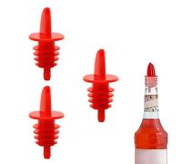 3pcs Plastic Liquor Bottle Pourers Black- 6 Pack Classic Bottle Pourers for Alcohol, Leak-Proof, Dishwasher-Safe Pour Spouts for Liquor Bottles (Red)