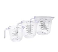 3pcs Plastic Measuring Jug Set 150ml 300ml 600ml with Spout | Graduated Scale, Ergonomic Handle, Accurate Pouring for Baking and Kitchen Prep, Milk Tea and Milk
