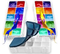 3pcs Plastic Paint Palette with Soft Lid, 30 Compartments Paint Trays Airtight Leakproof Watercolor Palette for Gouache, Acrylic and Oil