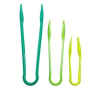3PCS Plastic Serving Tongs Set, Kitchen Clip Non-Stick Food Tongs Small Medium Large Bread Tongs Cooking Tong for Oven Baking Salad Steak Vegetable Ice Serving Tools Utensil Set