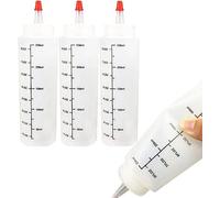 3pcs Plastic Squeeze Bottles with Caps Squeezy Dispenser Condiment Bottles for Drip Cake Sauce Seasoning Salad Dressing B, normal