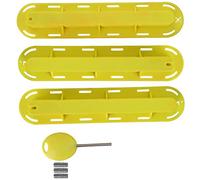 3Pcs Plastic Surfboard Fin Plug Base, Surfing Board Accessory, High Toughness Finned Box with Screw Wrench, Compatible for Most Surfboards, Lightweight and Durable Fin Base for Sta (Yellow)