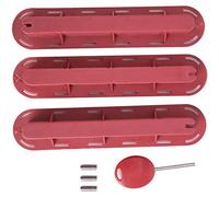 3Pcs Plastic Surfboard Fin Plug Base, Surfing Board Finned Box Accessory with Screw and Wrench, Lightweight Impact - Resistant Fin Plug for Secure Surfboard Fin (Red)