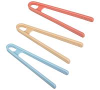 3Pcs Plastic Tongs For Sweets 5.51 Inch 3 Colors Kids Tongs Small Toddler Tong Colourful Small Serving Grippers Rubber Silicone Kitchen Tong Appetizers Popcorn Candy Ice Cube Fruits Sugar Salad Snacks