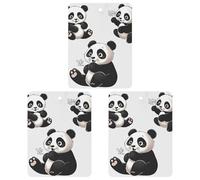 3PCS Playful Panda Car Air Freshener Hanging Scented Cards Cute Black Car Fresheners Long Lasting New Cars Scents for Women Men Natural Air Freshener with Lanyard Automotive Freshies