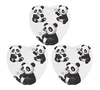 3PCS Playful Panda Car Air Freshener Hanging Scented Cards Cute Gray Car Fresheners Long Lasting New Cars Scents for Women Men Natural Air Freshener with Lanyard Automotive Freshies