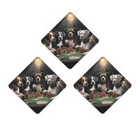 3PCS Playing Poker Dogs Car Air Freshener Hanging Scented Cards Cute White Car Fresheners Long Lasting New Cars Scents for Women Men Natural Air Freshener with Lanyard Automotive Freshies