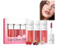 3PCS Plumping Lip Gloss & Tinted Lip Oil Set for Women,Extreme Lip Plumper Gloss,Nourishing Serum and Moisturising Balm for Dry Lips,Long-Lasting Hydration Glow Gift Set