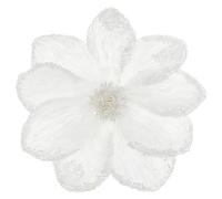 3PCS Plush Christmas Flower for Decorations, 11.8'' Large Fluffy Artificial Flowers Fake Magnolia, White Floral Ornaments for Xmas Home Decor, Christmas Tree, Wreath, Garland, New Year, Wedding
