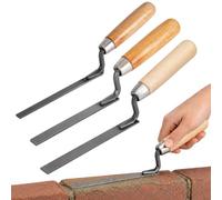 3PCS Pointing Trowel, Professional Mortar Repair Tools, Brick Pointing Tools with Wooden Handle for Masonry and Repointing Tasks, Ideal for Patio Slab Pointing and DIY Brickwork
