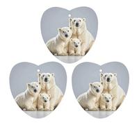 3PCS Polar Bear And Cub Car Air Freshener Hanging Scented Cards Cute Black Car Fresheners Long Lasting New Cars Scents for Women Men Natural Air Freshener with Lanyard Automotive Freshies