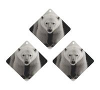 3PCS Polar Bear Car Air Freshener Hanging Scented Cards Cute White Car Fresheners Long Lasting New Cars Scents for Women Men Natural Air Freshener with Lanyard Automotive Freshies