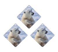 3PCS Polar Bear Car Air Freshener Hanging Scented Cards Cute White Car Fresheners Long Lasting New Cars Scents for Women Men Natural Air Freshener with Lanyard Automotive Freshies