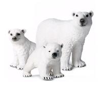 3PCS Polar Bear, Realistic Artic Animals Figurines, 3 Sizes Polar Bear Figurine Model Educational Learning Toys Birthday Cake Topper Animals Toys for Kids Boys Girls