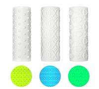 3pcs Polymer Clay Texture Rollers, Pottery Texture Roller Polymer Clay Modeling Pattern Roller Texture Roller for Clay Stamps Earrings Embossing Roller for Clay, Work with Polymer Clay Cutters