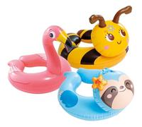 3Pcs Pool Inflatables for Kids Age 2-6, Swimming Flamingo Honeybee Raccoon 21½" (55cm) Rubber Ring Pool Floats Swimming Pool Toys for Children, Swim Ring for Boys Girls Summer Beach Water Party Toys