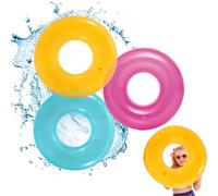 3Pcs Pool Inflatables for you, 23" (58cm) Swimming Dinosaur Unicorn Llama Rubber Ring Pool Floats Swimming Toys for you, Swim Ring with Tails for your Summer Beach Water Party Toys