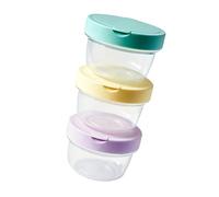 3pcs Portable Baby Powder Puff Storage Box Lightweight with Clear View Construction Powder Puff Container Holder