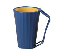 3pcs Portable Mug Toothbrushing Cup With Handle Toothbrush Holder Plastic Drinking Tumblers Bathroom Set For Travel(Blue)