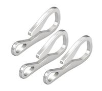 3pcs Portable Serpent Key Ring Clip with Quick Release for Travel | Stainless Steel, Corrosion Resistant Finish, Silver Tone, Commuters and Outdoor Enthusiasts, Belt Loop Carry