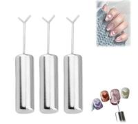 3pcs Powerful Heart Shape Cat Eye Magnet for Nails,Easy Use DIY Cat Eye Nail Magnet Tool for Magnetic Nail Arts,Y-Shaped Guide Sticks Cateye Heart Magnet Nail Art Design Tools for Home Studio