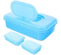 3pcs Pp Wipes Holder Box with Lid, Portable Refillable Dispenser Case