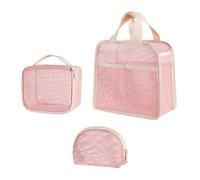 3Pcs Practical Quick Dry Shower Storage Organized Hollow Out Design Large Makeup Bag for Travel and Daily Organization Barracks Shower Bag