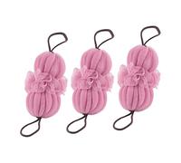 3Pcs Practical Shower Puff Bath Loofah Sponge Soft Exfoliating Bath Flowers for Newborns for Christmas and Showers Pink Color