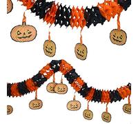 3Pcs Precious Halloween Pumpkin Paper Chain Garland Decoration Prop Shape OH