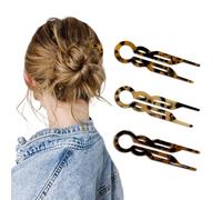 3PCS Premium Acetate French Hair Pin for Women, Elegant Amber Prestige Hair Pin Set with Secure Double-Notch Hold, Lightweight & Damage-Free Hair Accessories for All Hair Types